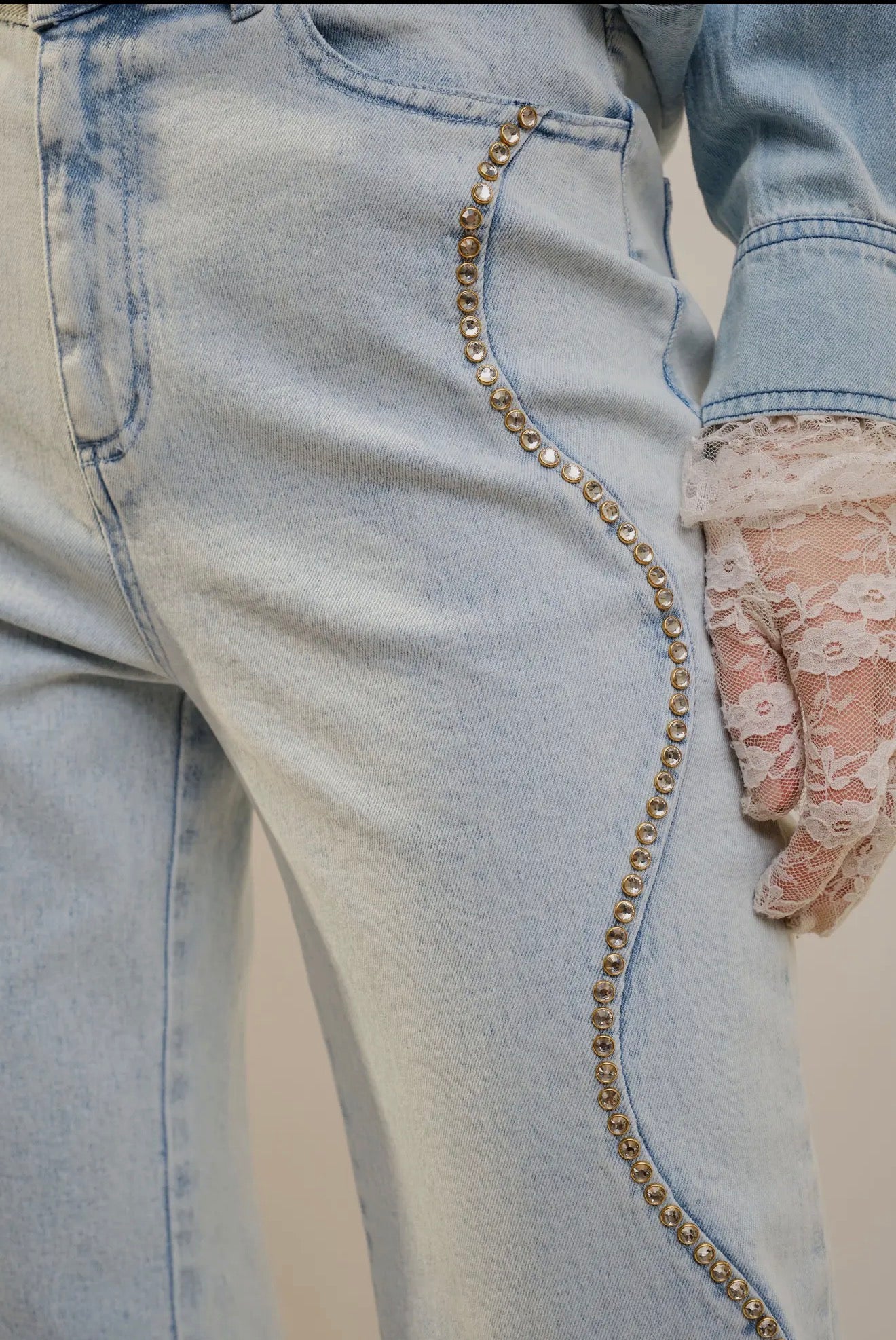 Gold Strass Jeans