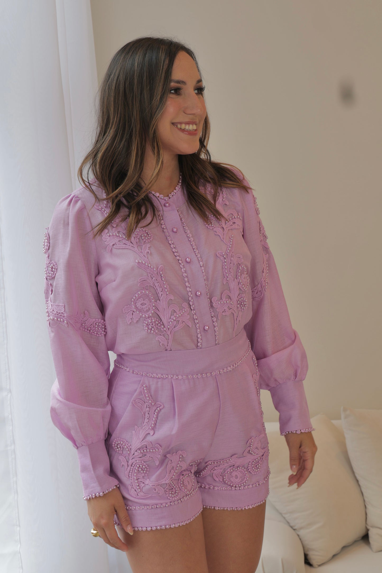 The Embroidered Lavander Set