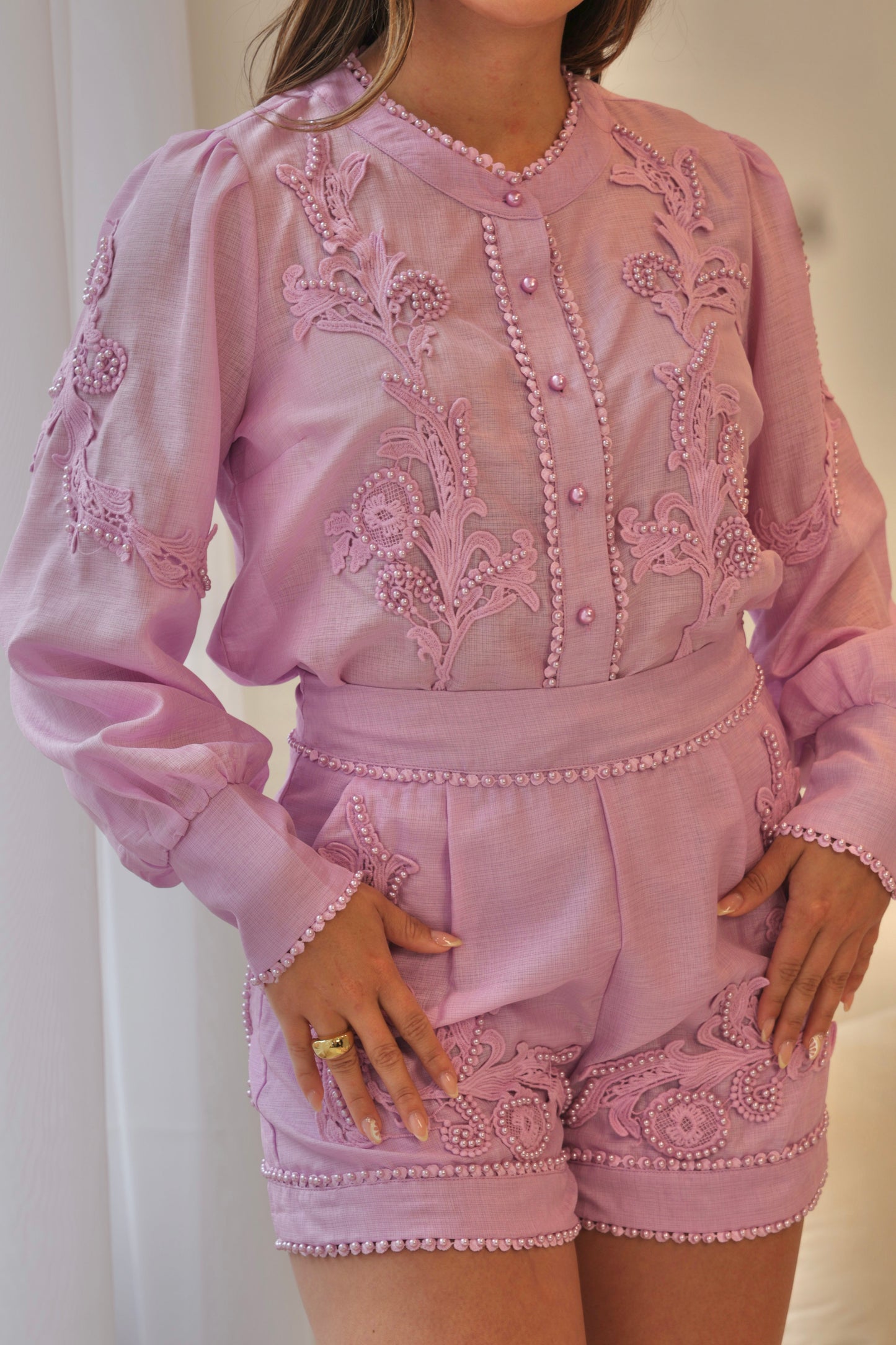 The Embroidered Lavander Set