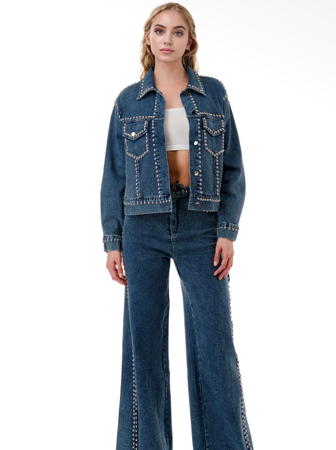 The Studded Denim Set